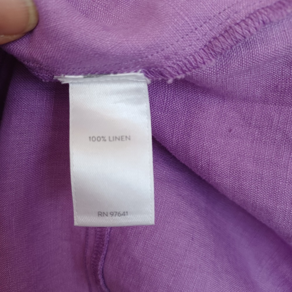 J. Jill Love Linen Aster Purple V-Neck Shift Dress XL NEW 291531 - Picture 6 of 9